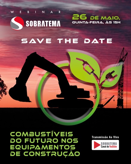 Webinar da Sobratema mostrará o futuro dos combustíveis no setor de equipamentos para construção