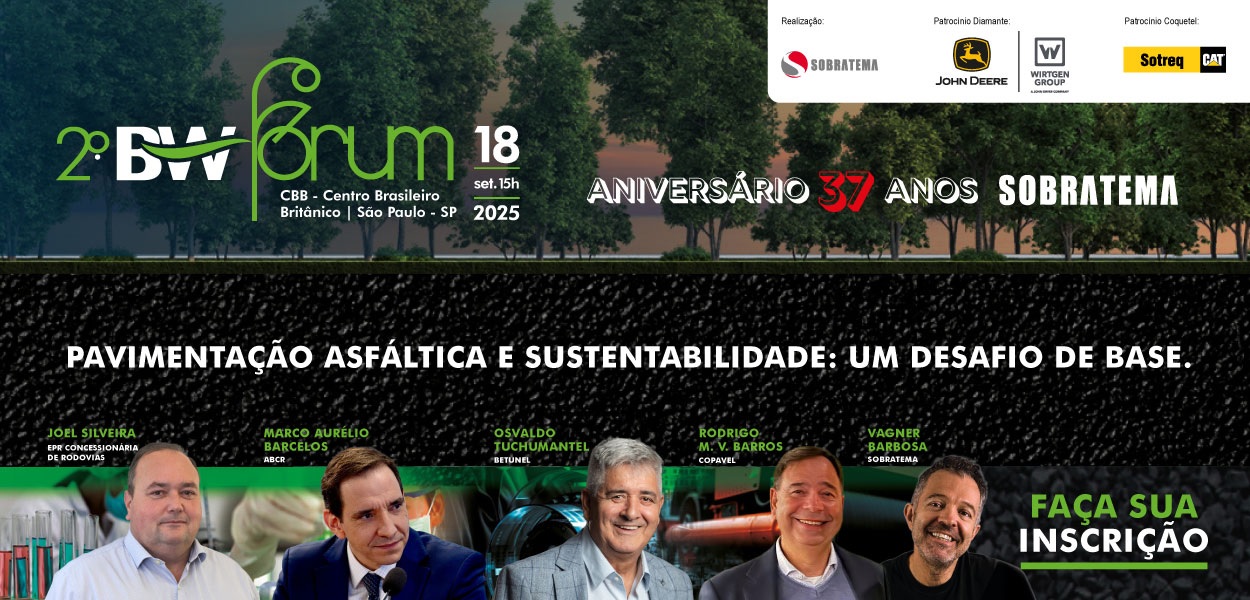 Nesta quinta-feira (18/9), BW Fórum 2025 apresenta tecnologias para pavimentação sustentável