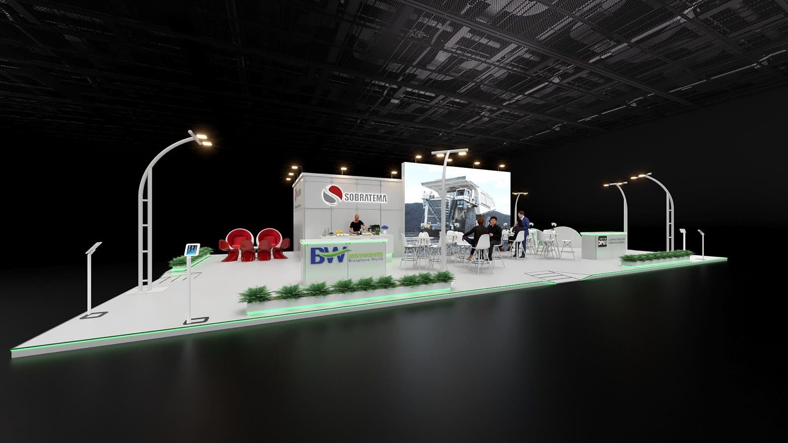 Estande da Sobratema na M&T Expo 2024 terá desafio do Instituto Opus e lançamento de uma plataforma para venda de máquinas