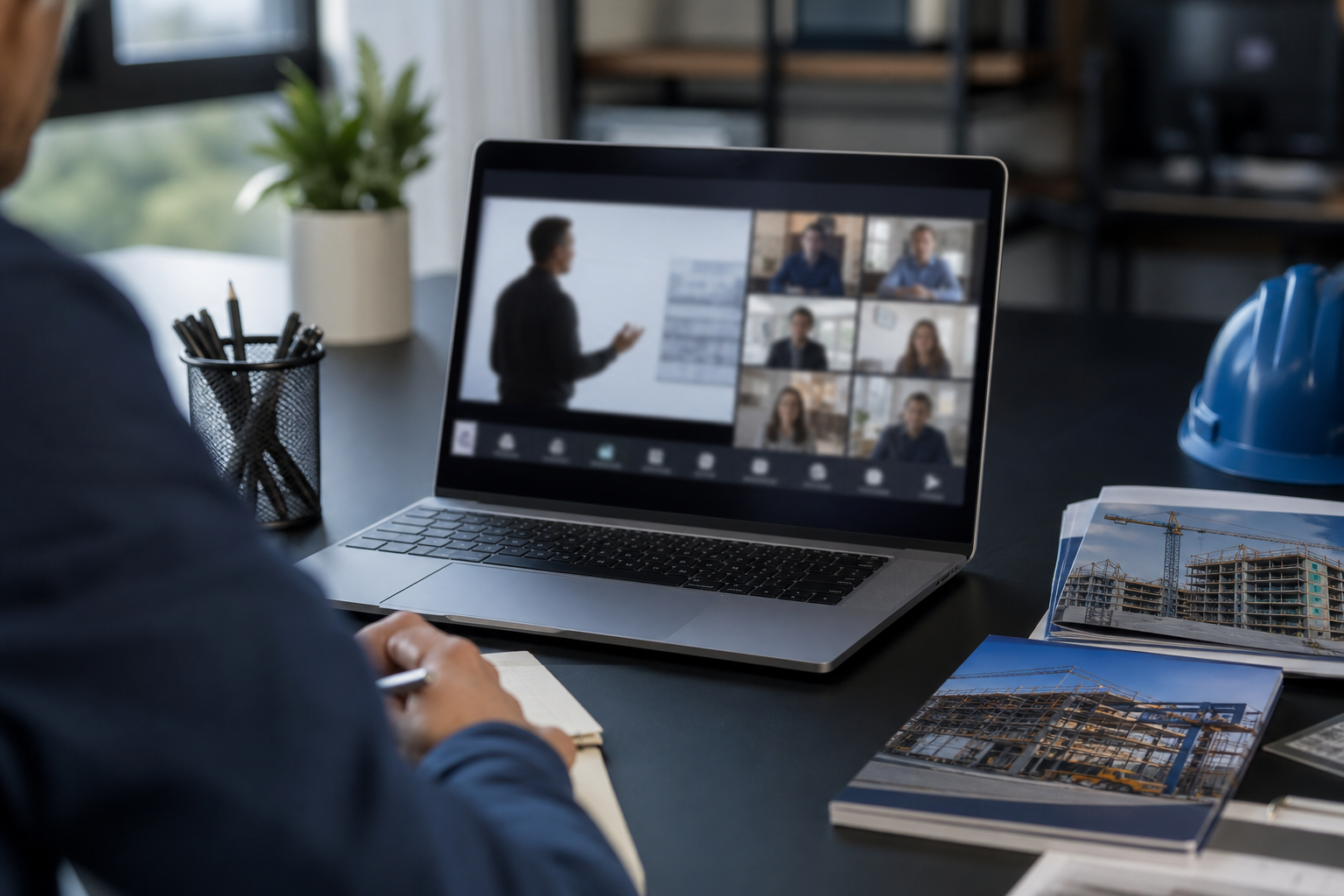 Webinar corporativo com apresentação digital